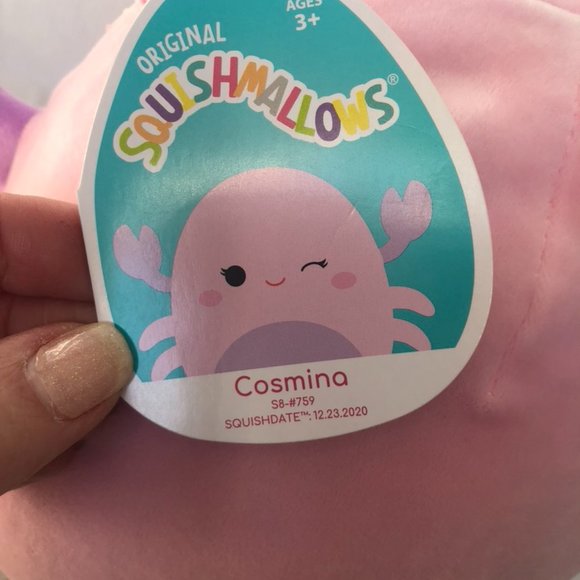 NWT! Squishmallows Cosmina the Crab Pink and Purple Collectible Plush Toy 8 inch - Picture 3 of 3